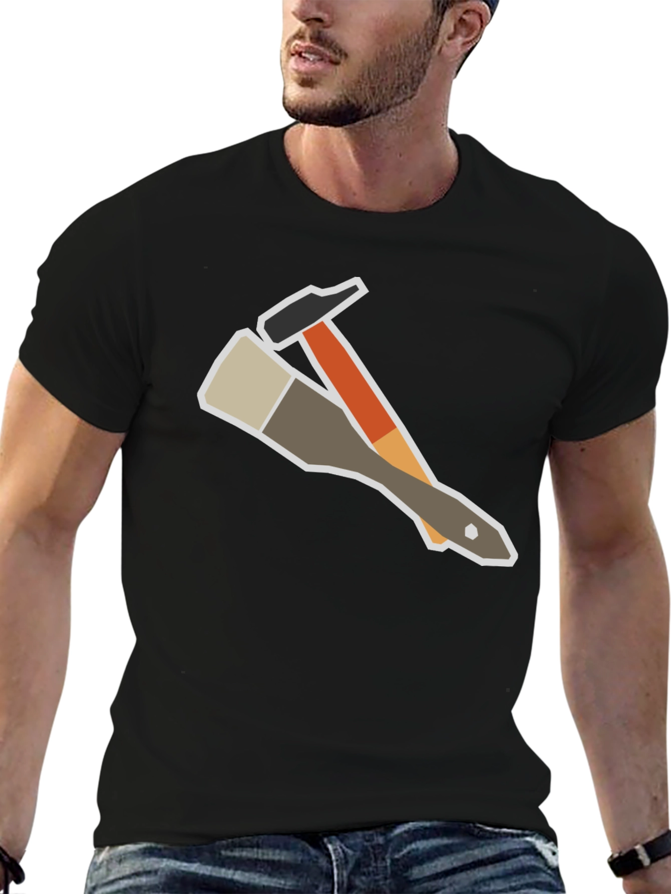 Painters Tee: Hammer & Brush Graphic T-Shirt