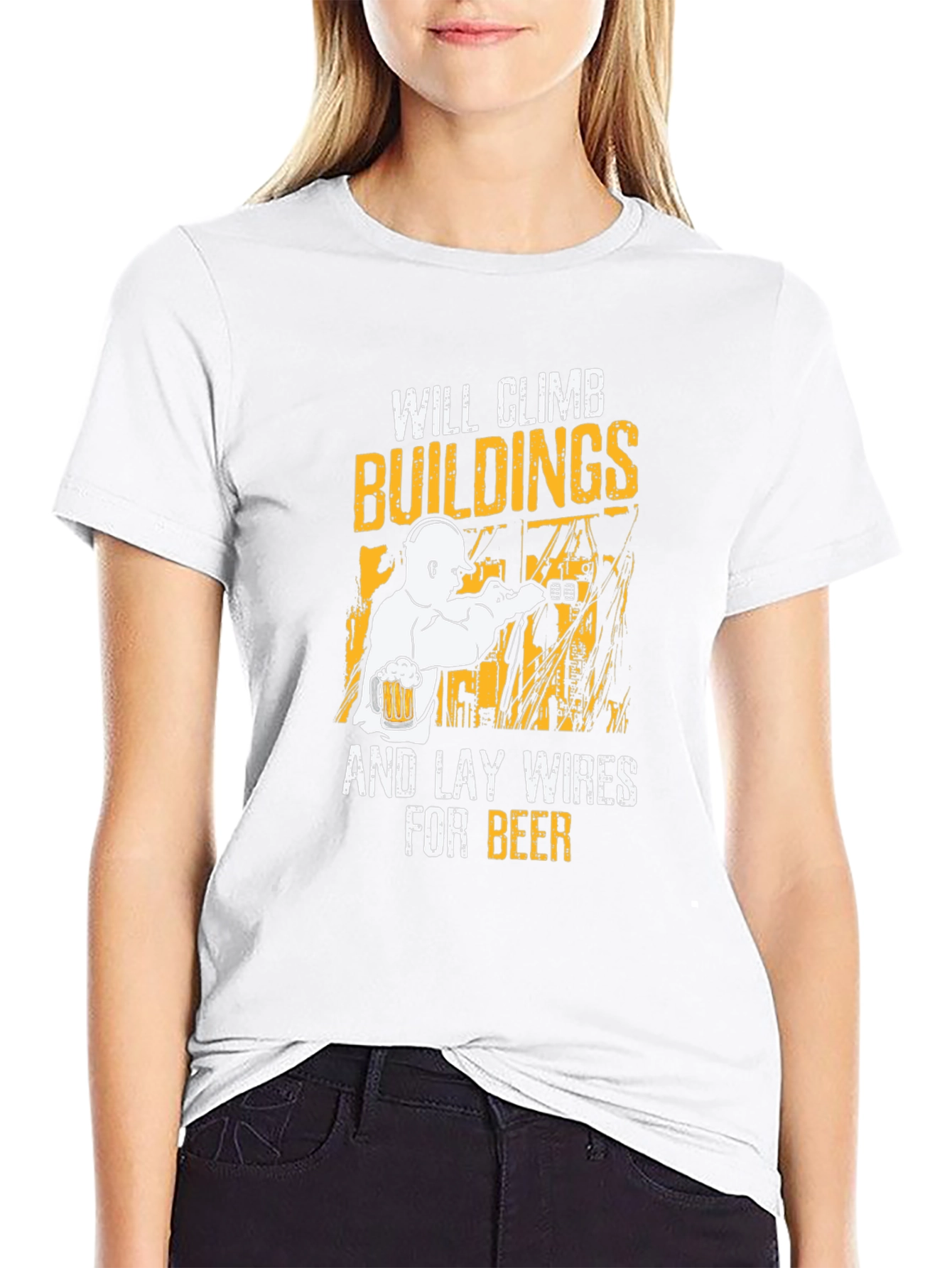 Climbing Buildings Wireman Funny T-Shirt