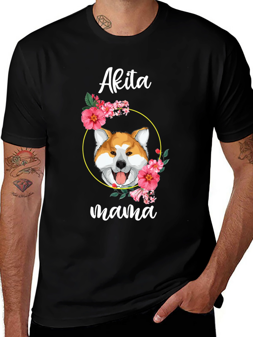Akita Mama Dog Graphic T-Shirt