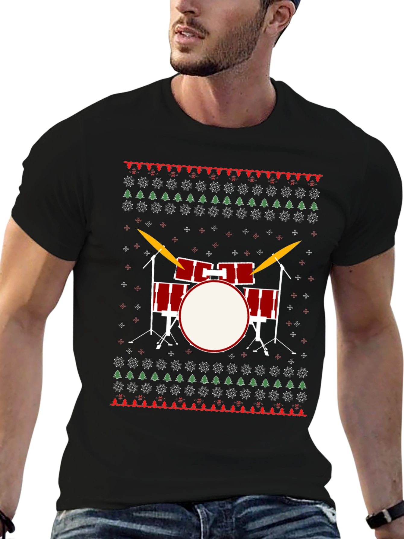 Drum Kit Christmas Sweater T-Shirt