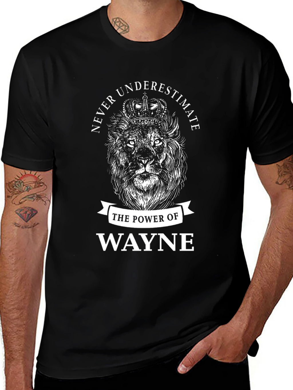 Never Underestimate Wayne Lion Graphic T-Shirt