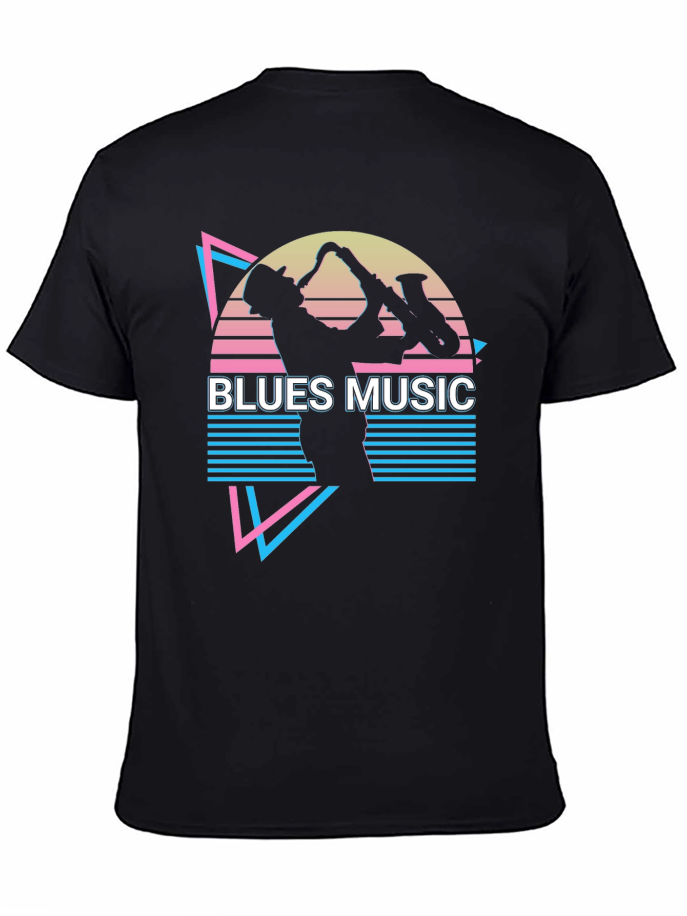 Retro Blues Music T-Shirt - Vintage Sax Player Tee
