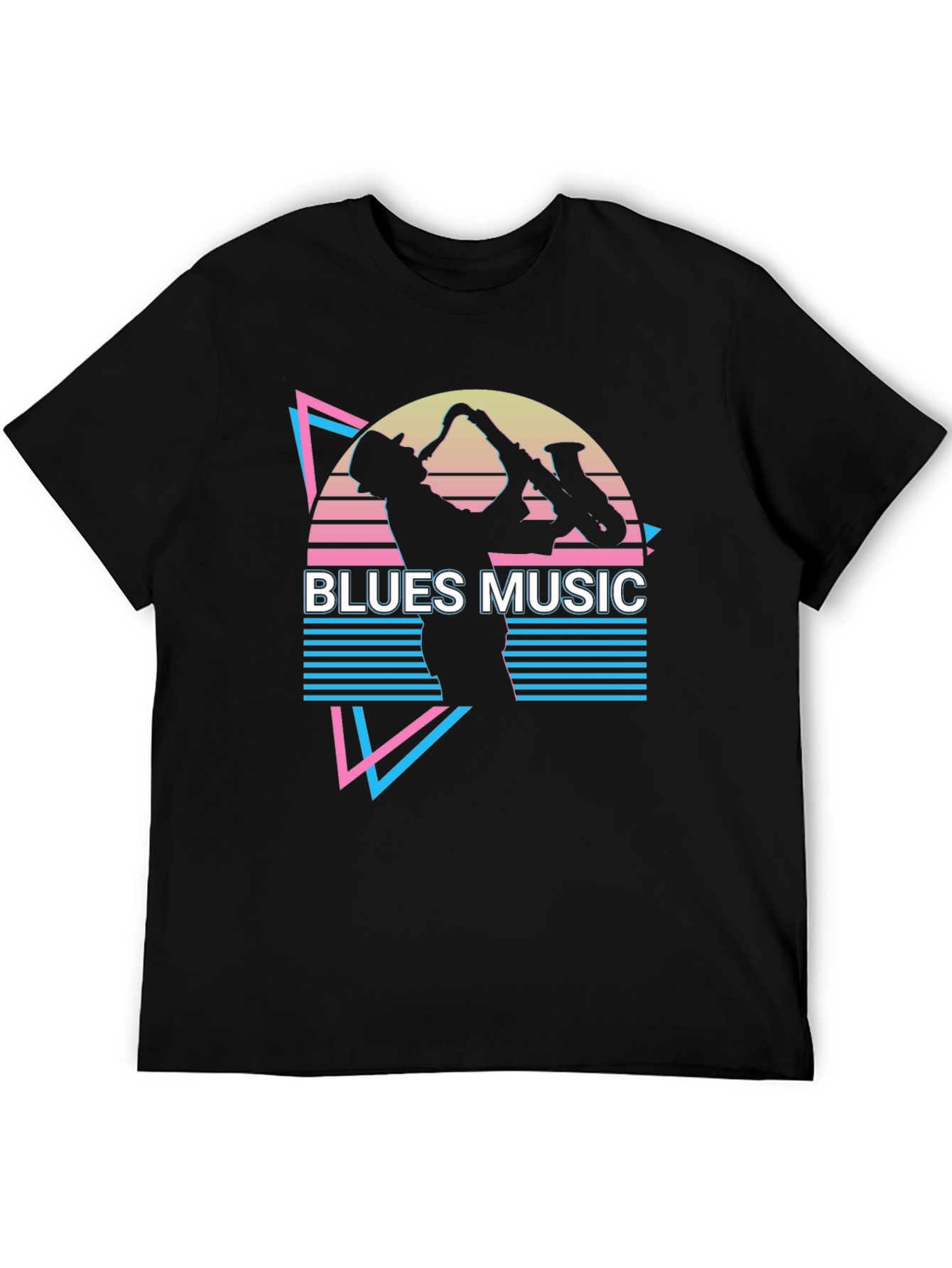 Retro Blues Music T-Shirt - Vintage Sax Player Tee