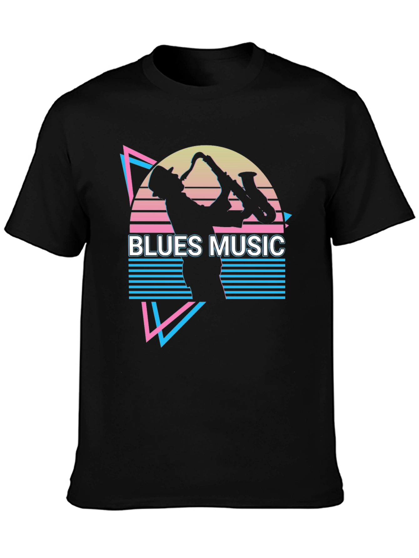 Retro Blues Music T-Shirt - Vintage Sax Player Tee