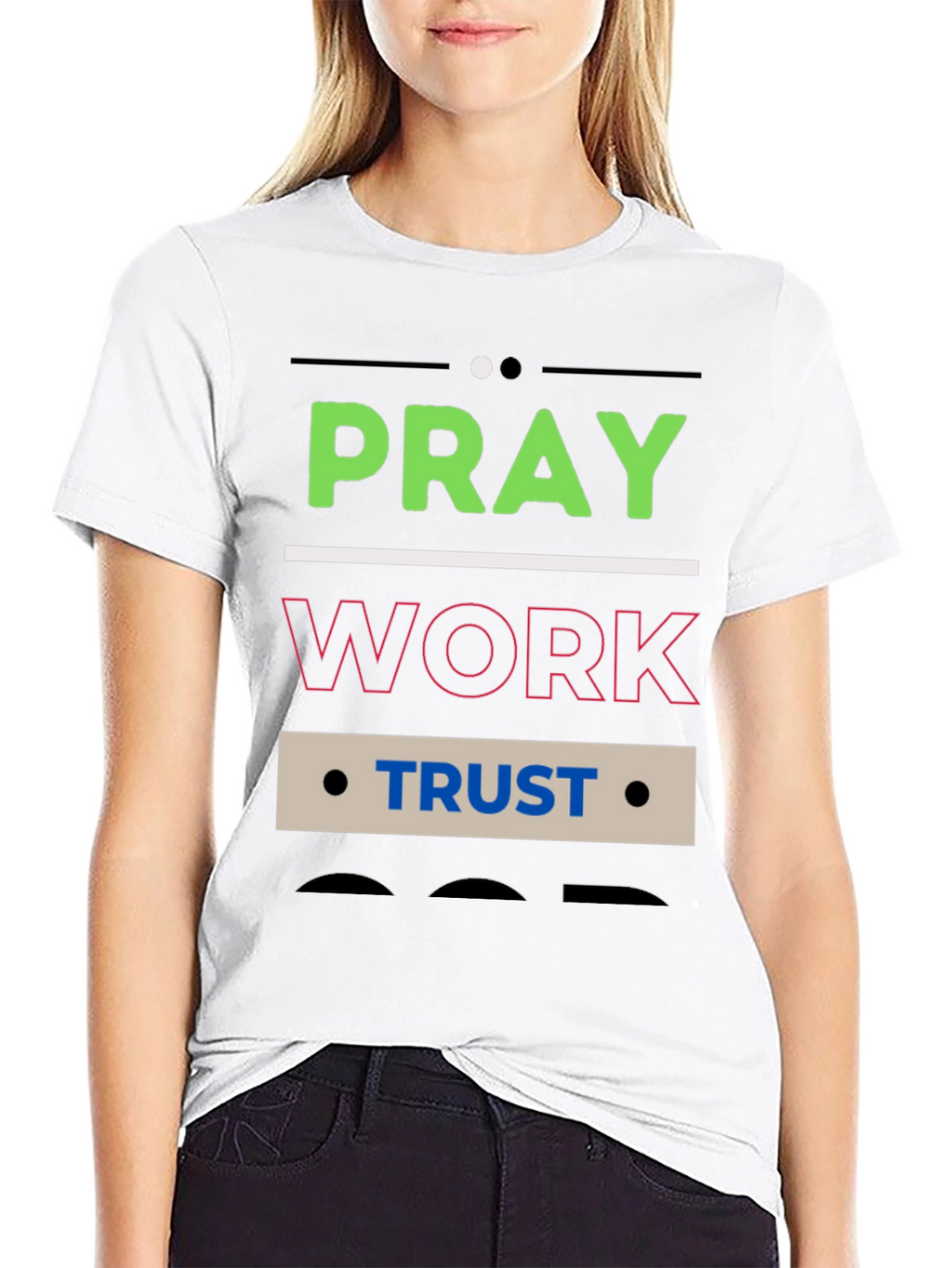 Pray Work Trust Graphic T-Shirt - Black