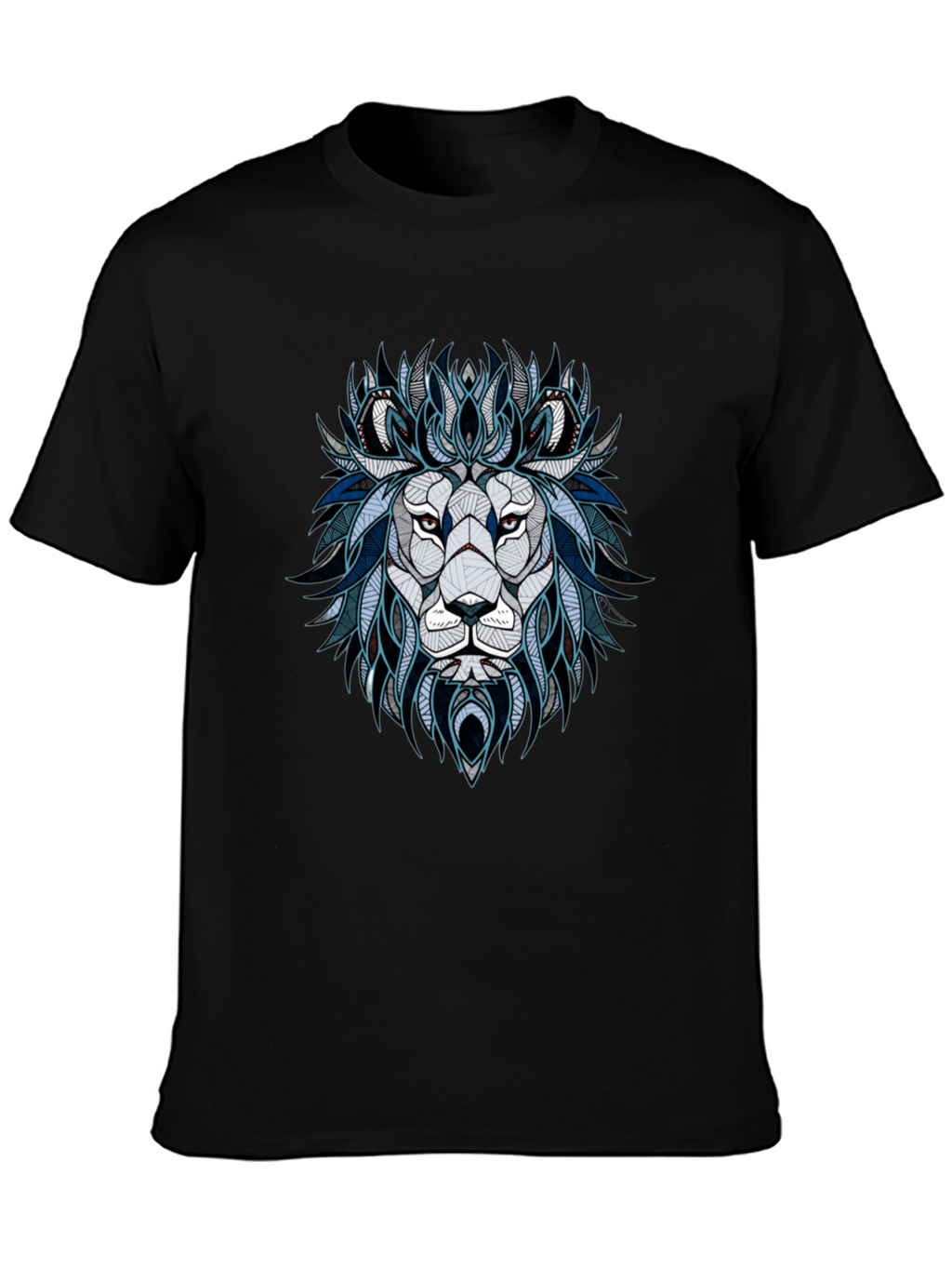 Geometric Lion Graphic Tee - Stylish Mens T-Shirt