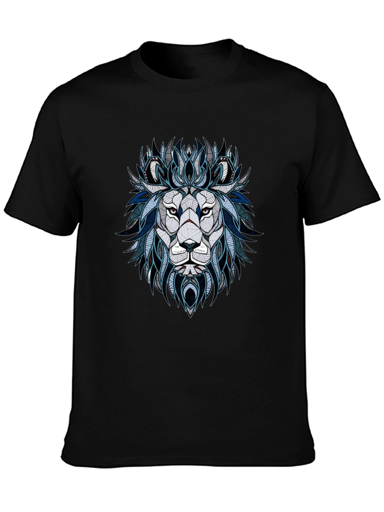Geometric Lion Graphic Tee - Stylish Mens T-Shirt