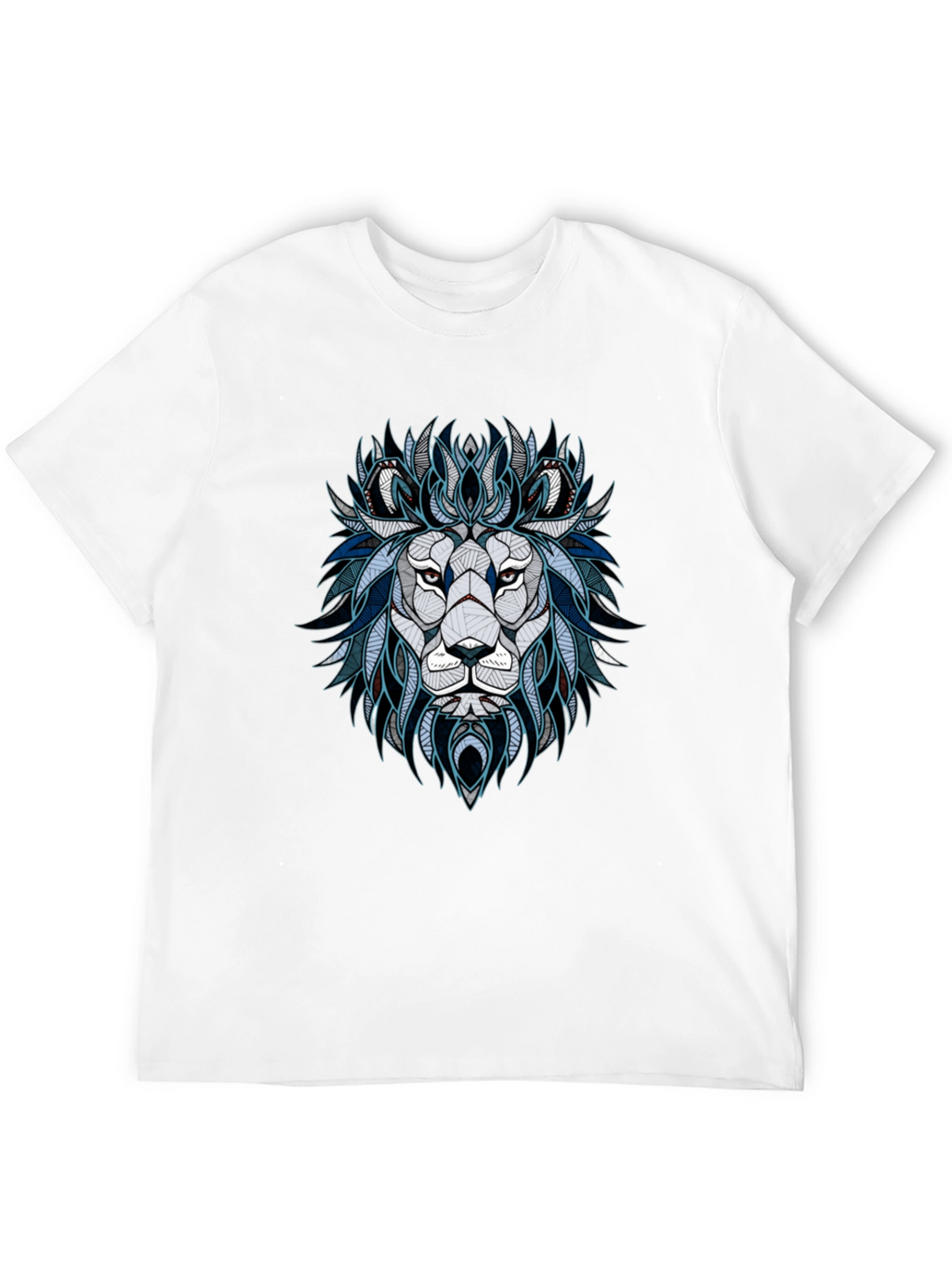 Geometric Lion Graphic Tee - Stylish Mens T-Shirt