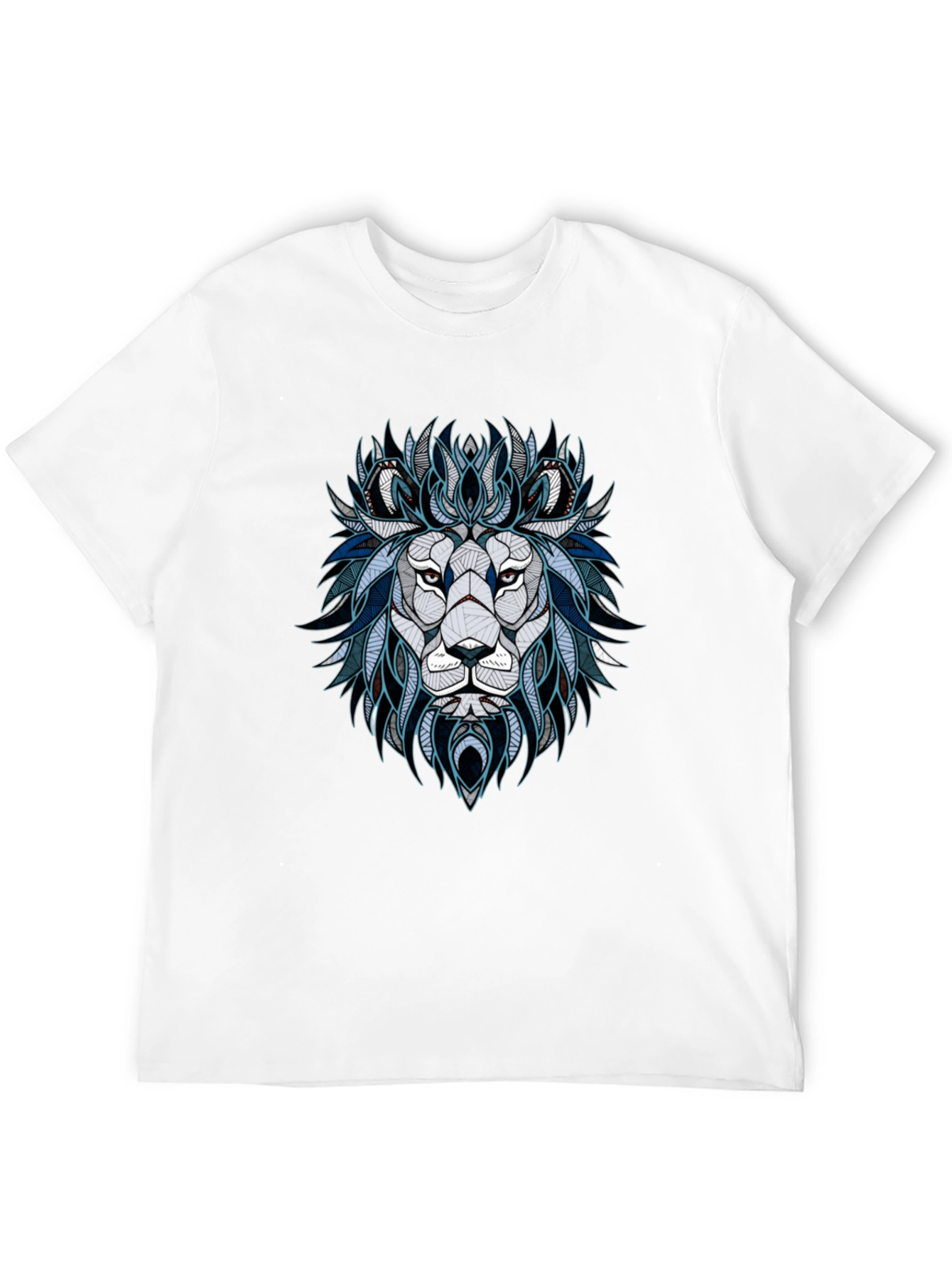 Geometric Lion Graphic Tee - Stylish Mens T-Shirt