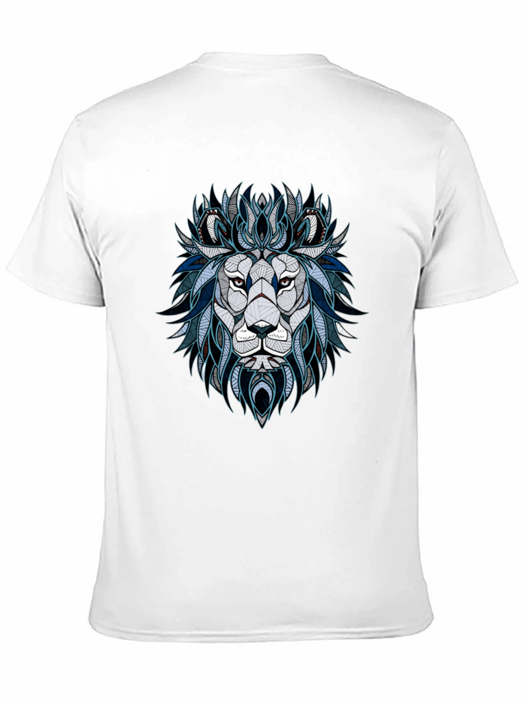 Geometric Lion Graphic Tee - Stylish Mens T-Shirt