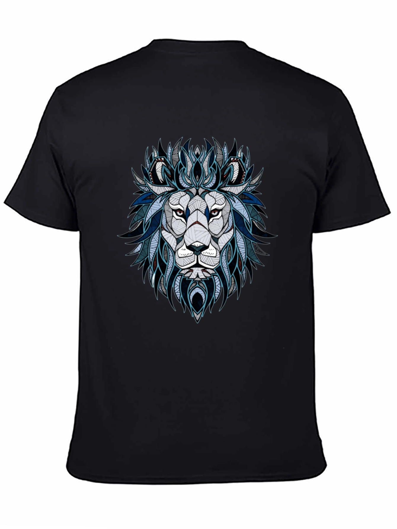Geometric Lion Graphic Tee - Stylish Mens T-Shirt