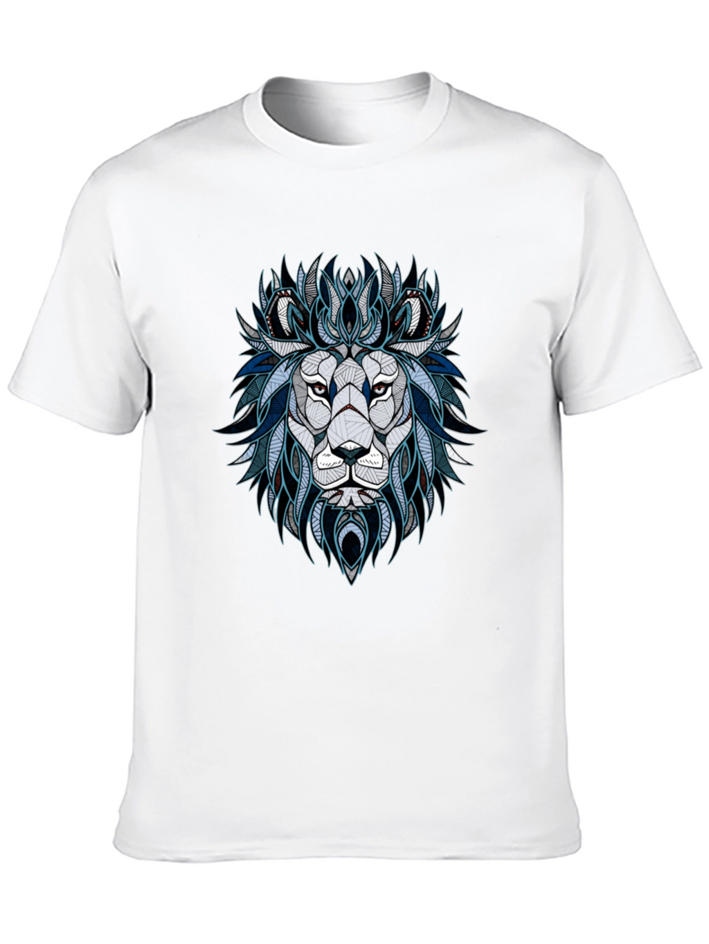 Geometric Lion Graphic Tee - Stylish Mens T-Shirt