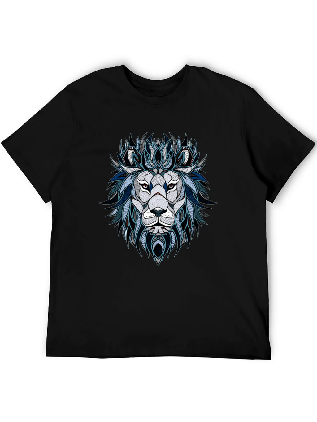 Geometric Lion Graphic Tee - Stylish Mens T-Shirt