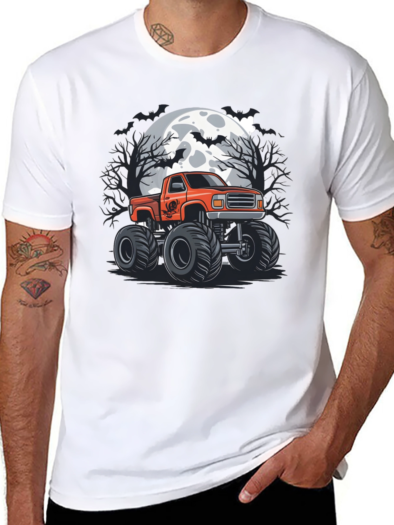 Halloween Monster Truck Graphic Tee