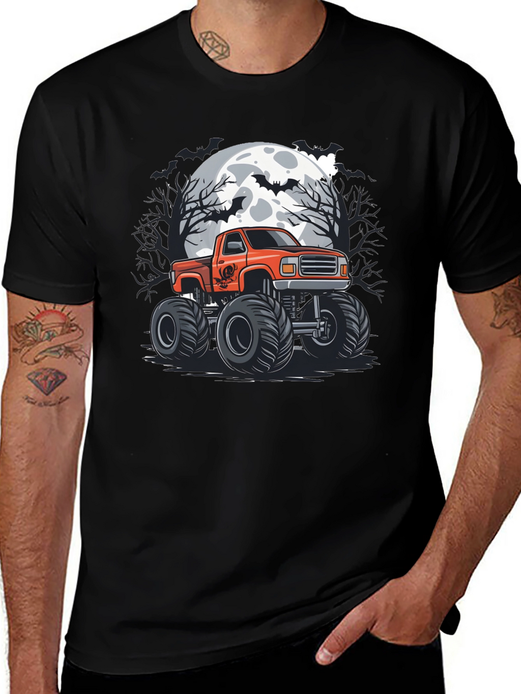 Halloween Monster Truck Graphic Tee