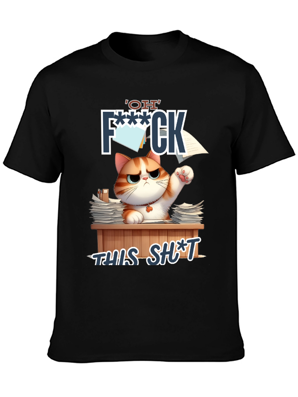 Funny Cat OH F*** THIS S*** Graphic T-Shirt