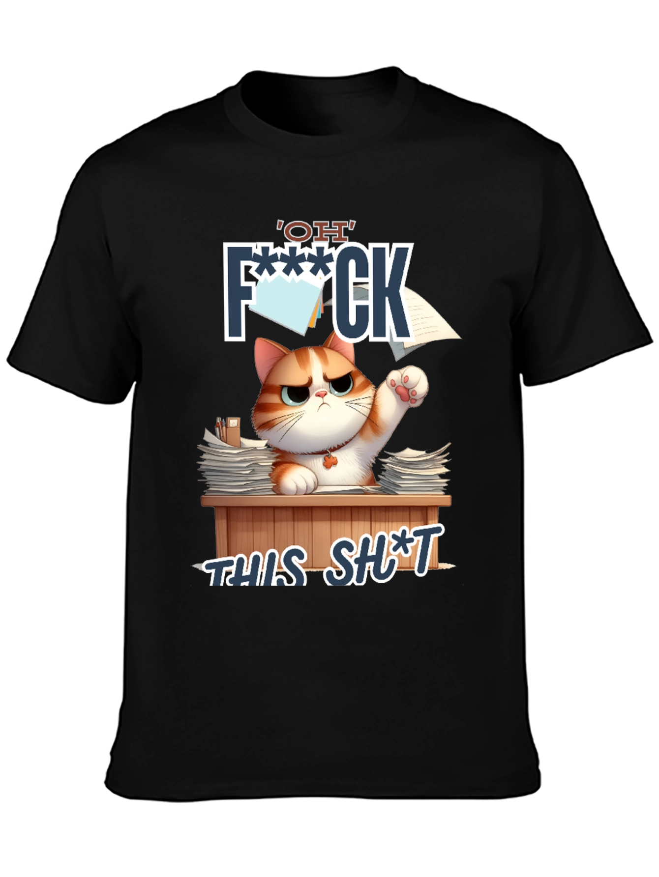 Funny Cat OH F*** THIS S*** Graphic T-Shirt