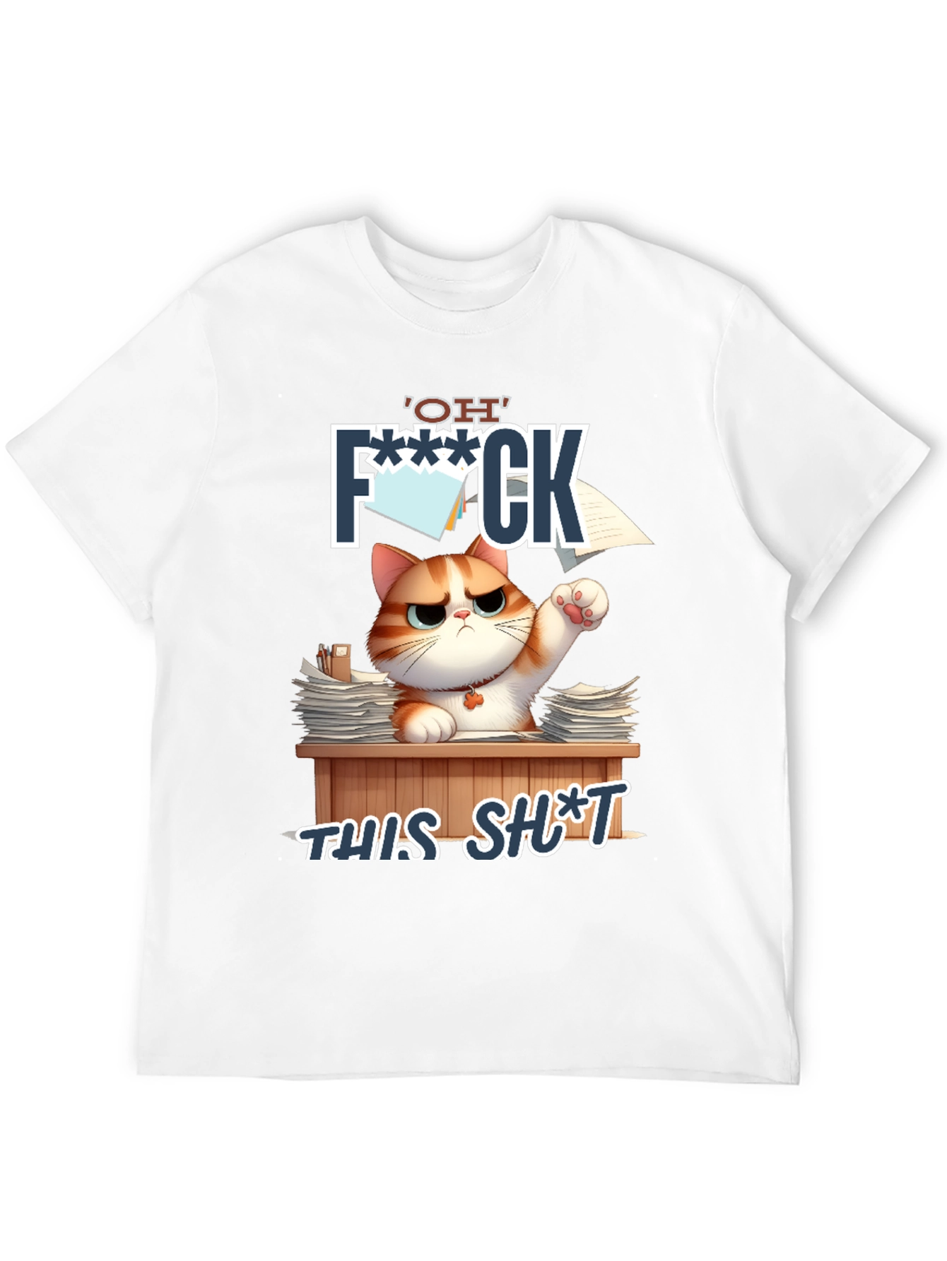 Funny Cat OH F*** THIS S*** Graphic T-Shirt