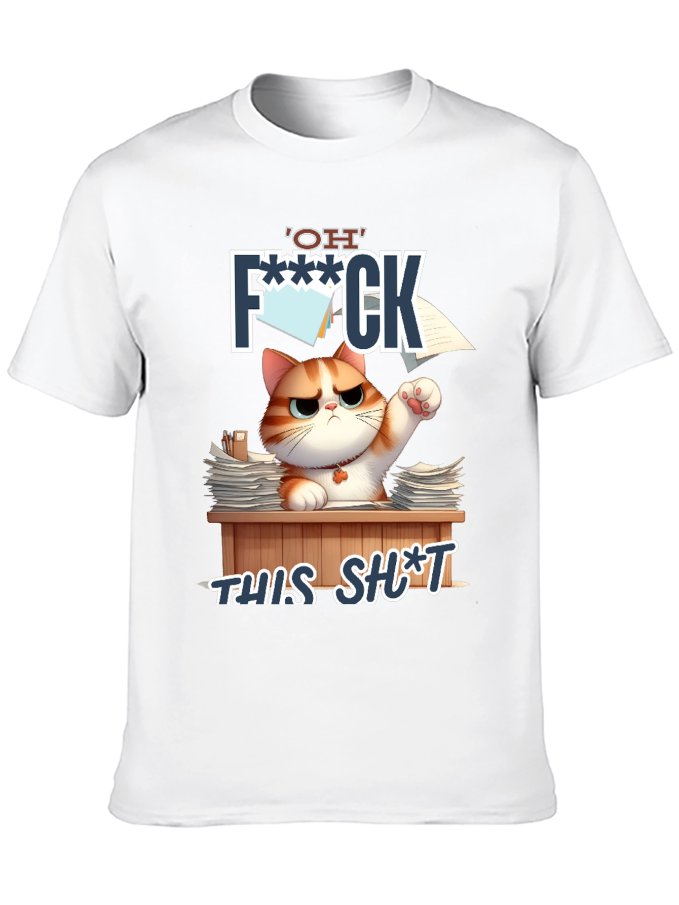 Funny Cat OH F*** THIS S*** Graphic T-Shirt