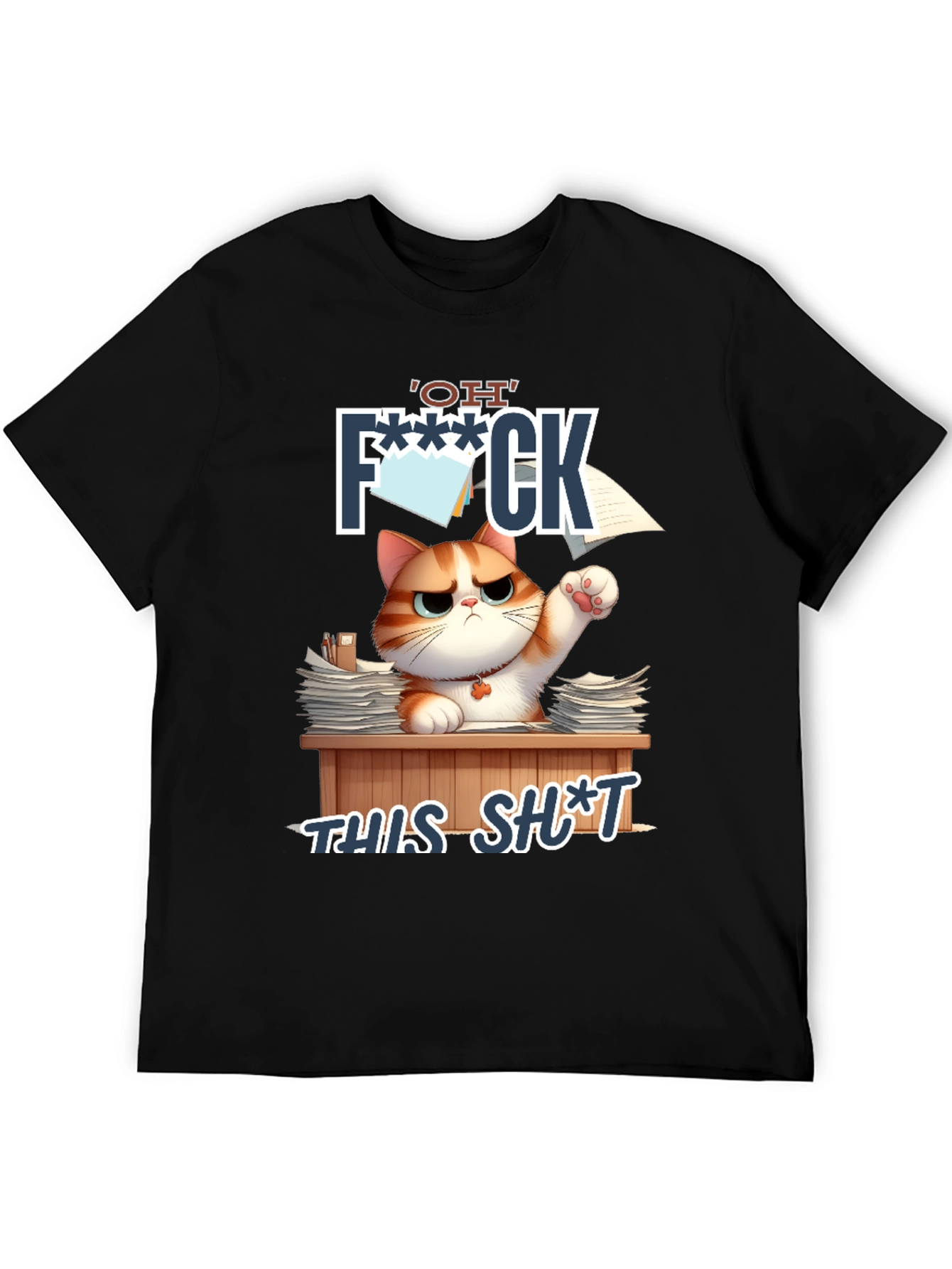 Funny Cat OH F*** THIS S*** Graphic T-Shirt