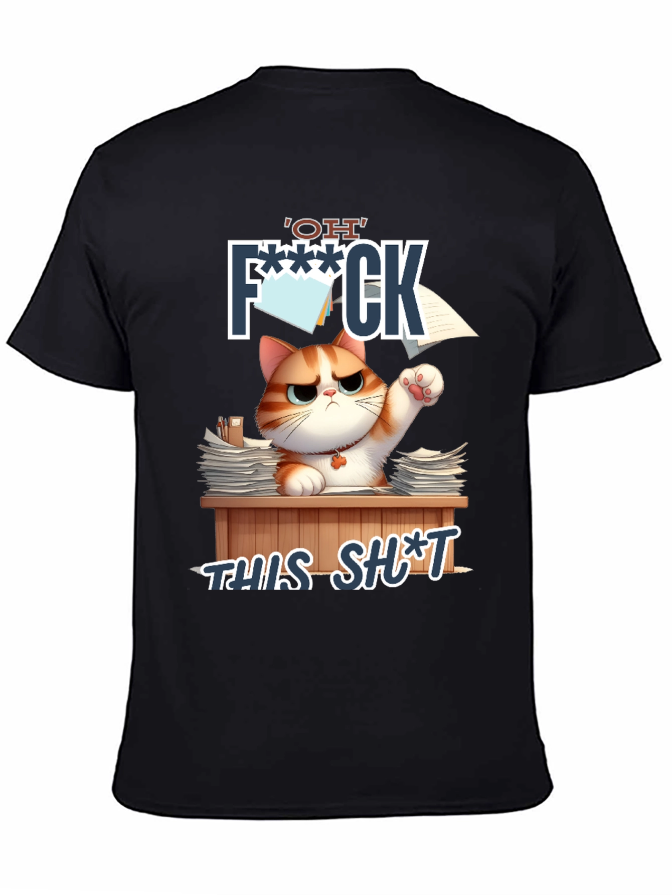 Funny Cat OH F*** THIS S*** Graphic T-Shirt