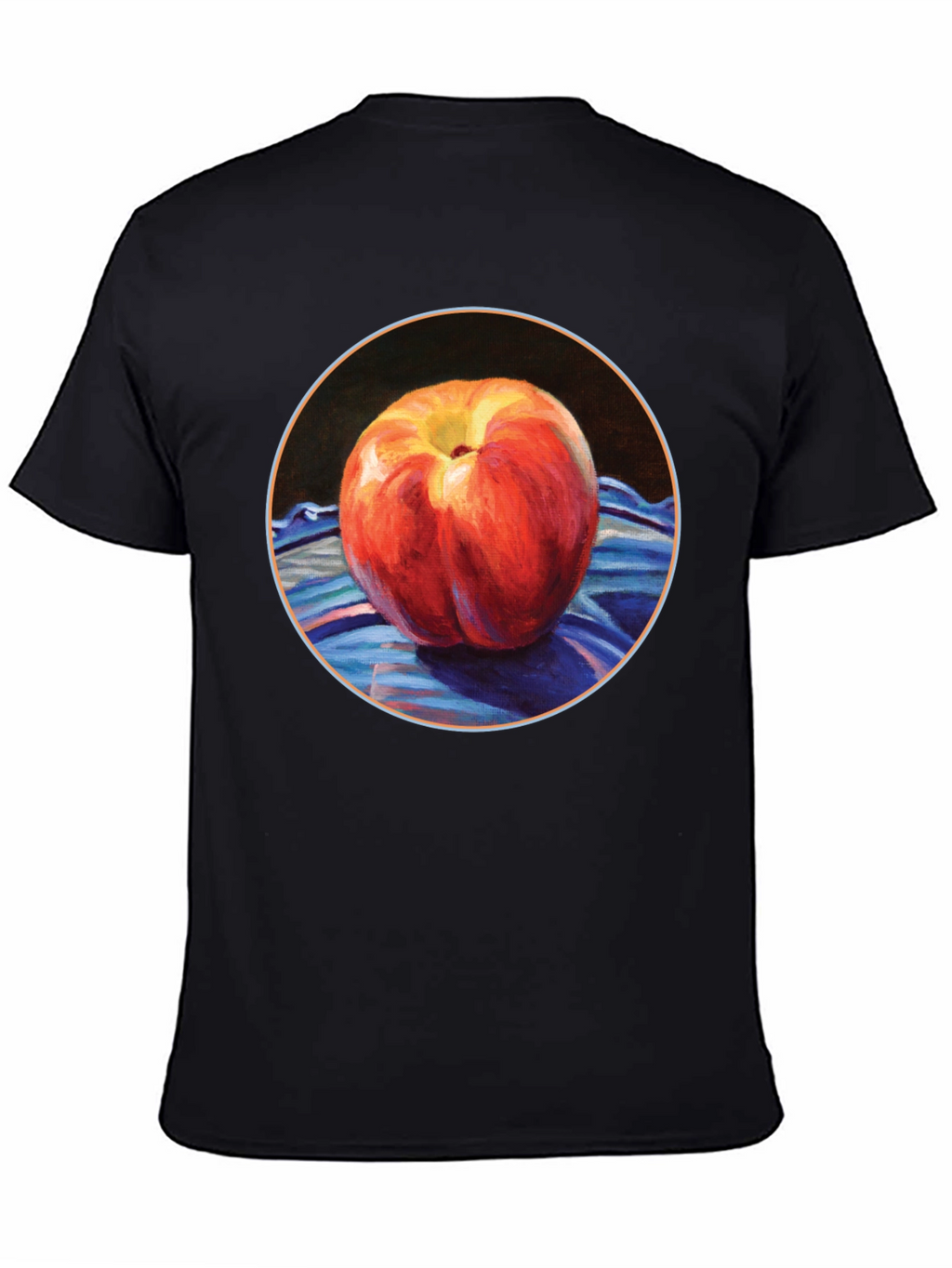 Peach Painting Black T-Shirt