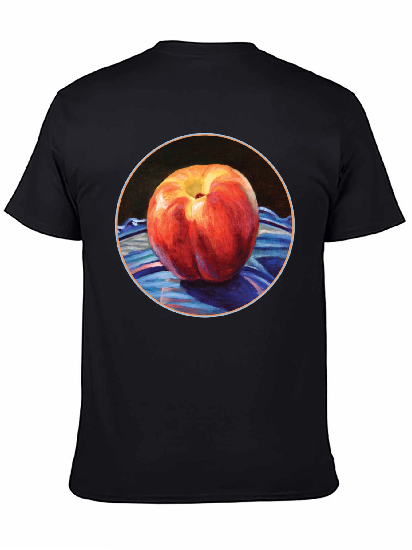 Peach Painting Black T-Shirt