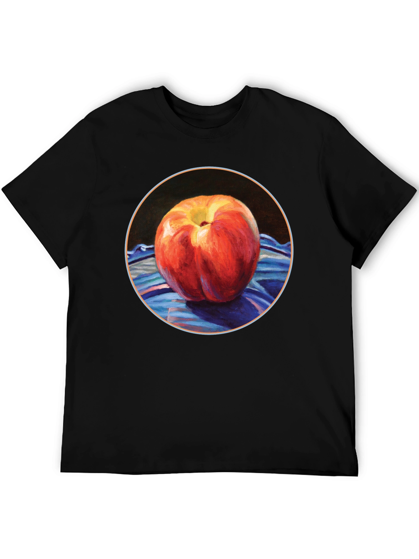 Peach Painting Black T-Shirt