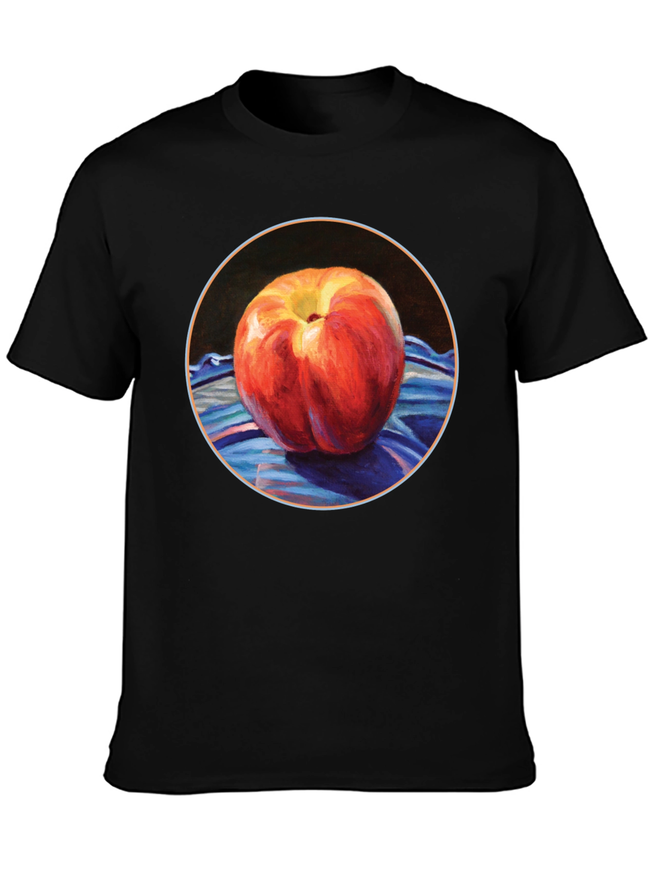 Peach Painting Black T-Shirt