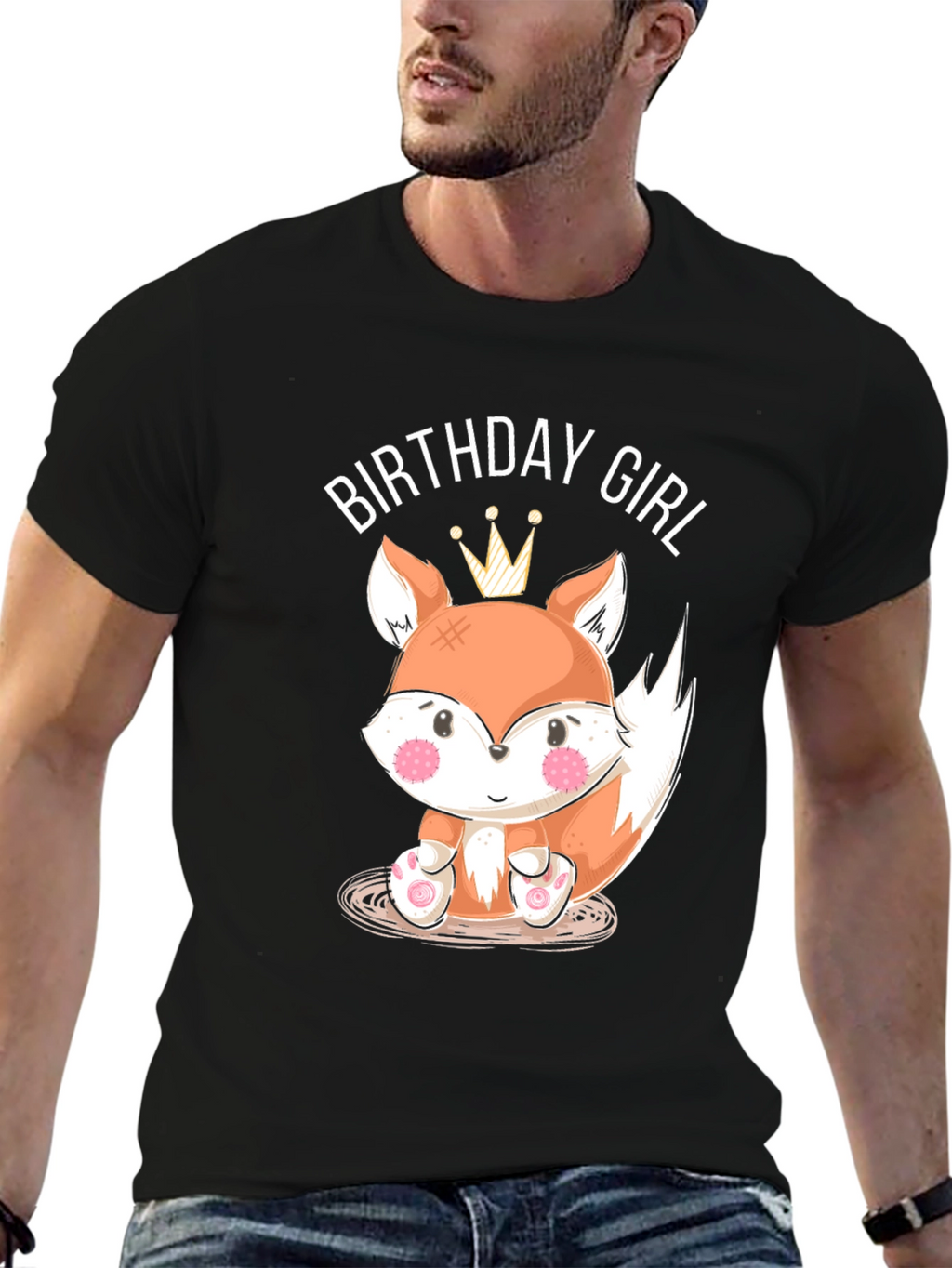 Birthday Girl Fox Graphic T-Shirt