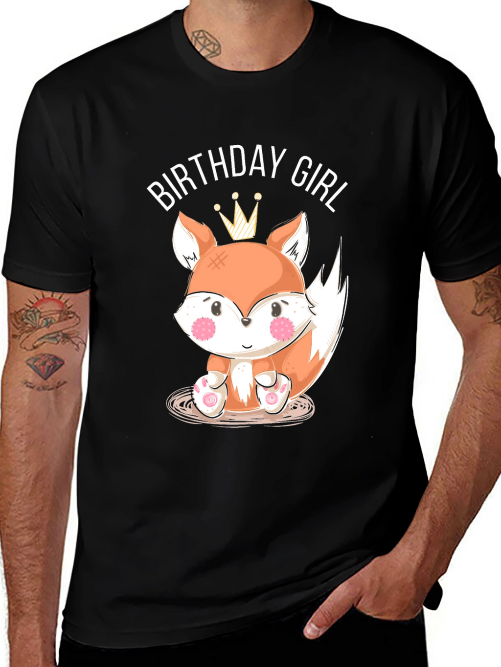 Birthday Girl Fox Graphic T-Shirt