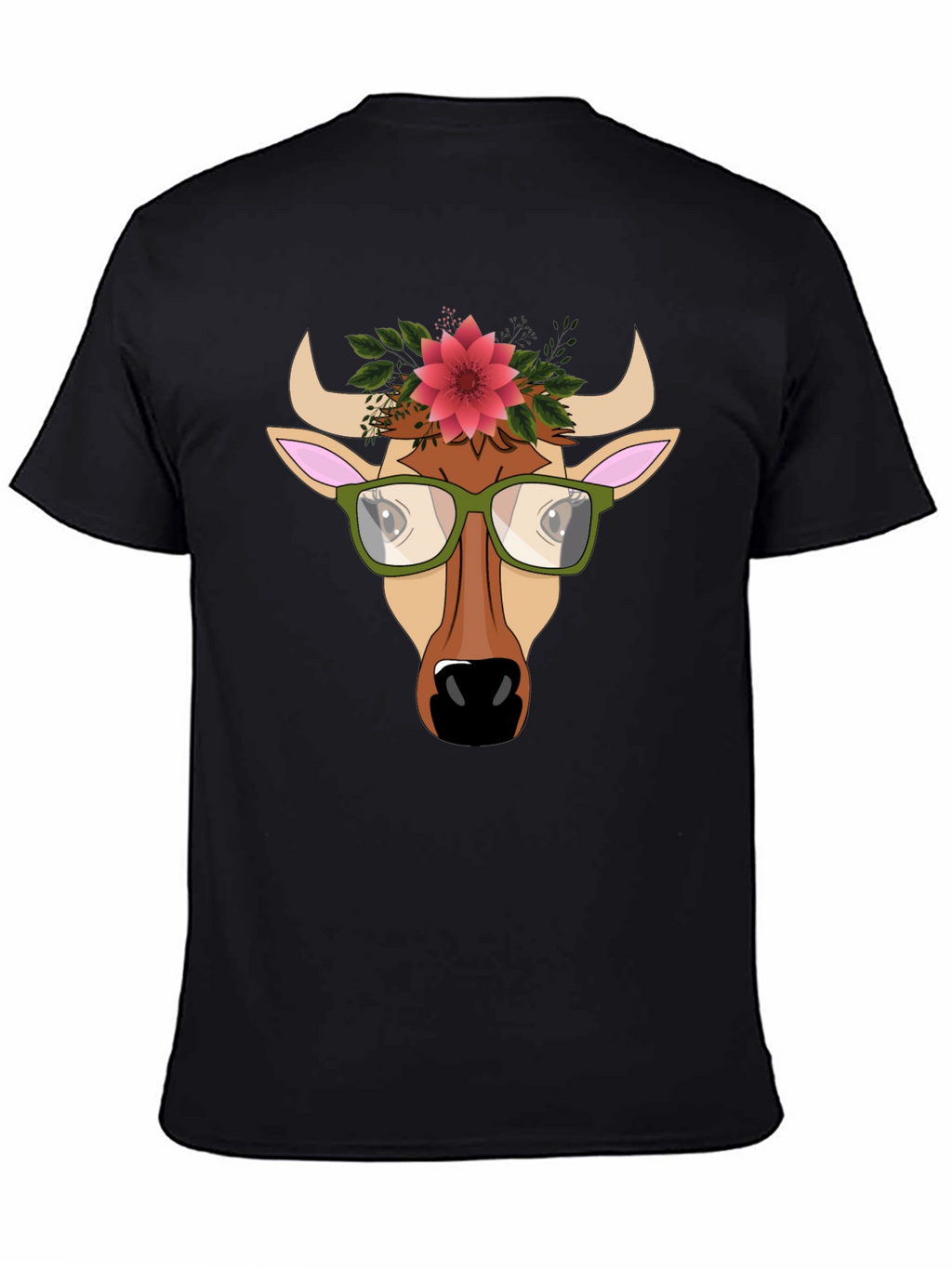 Cow with Flower Crown Graphic Tee