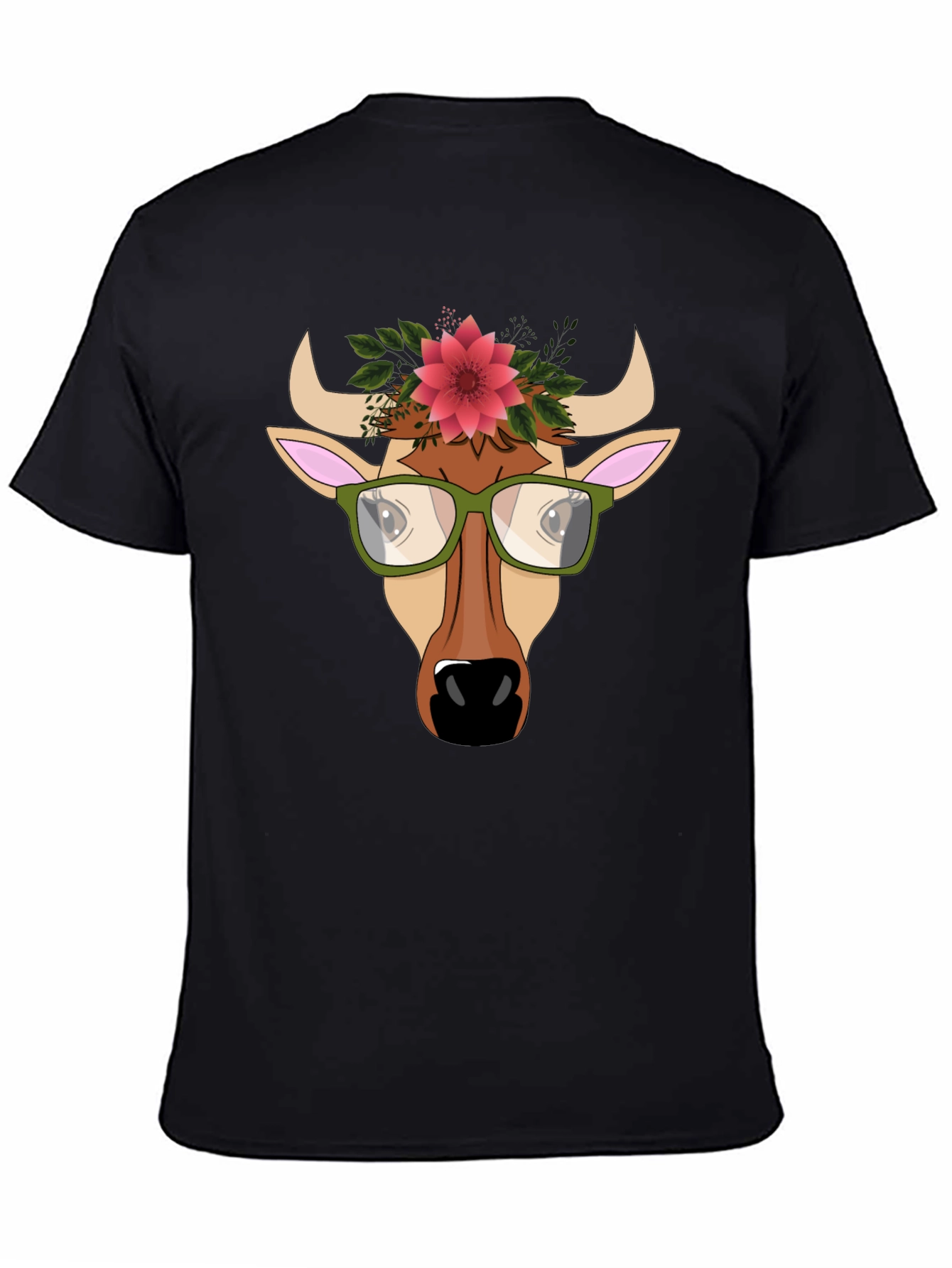 Cow with Flower Crown Graphic Tee