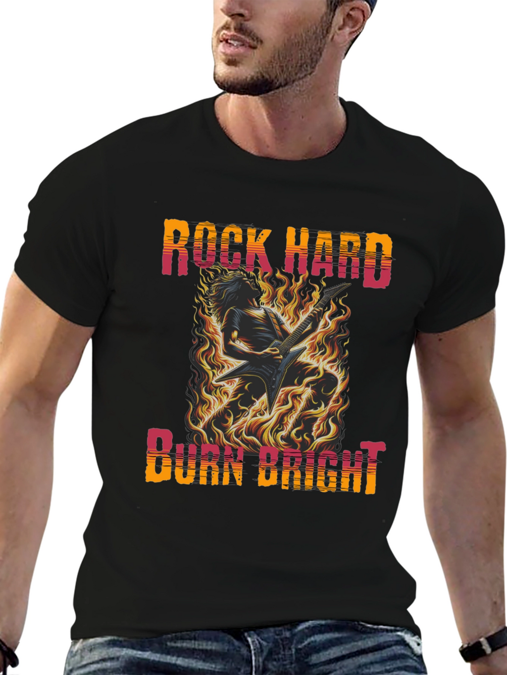 Rock Hard Burn Bright Graphic Tee