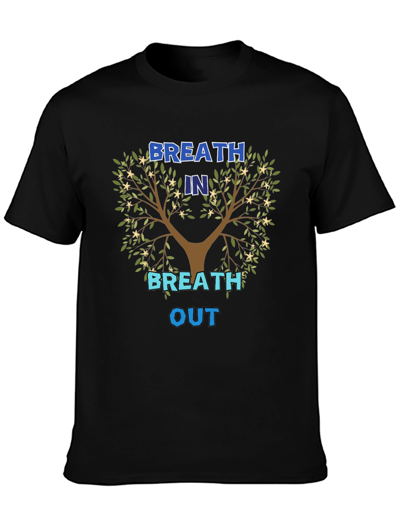 Breath In Breath Out Tree Graphic T-Shirt