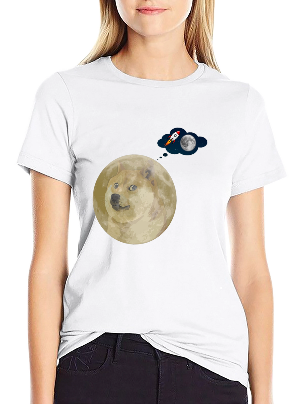 Doge to the Moon Graphic T-Shirt