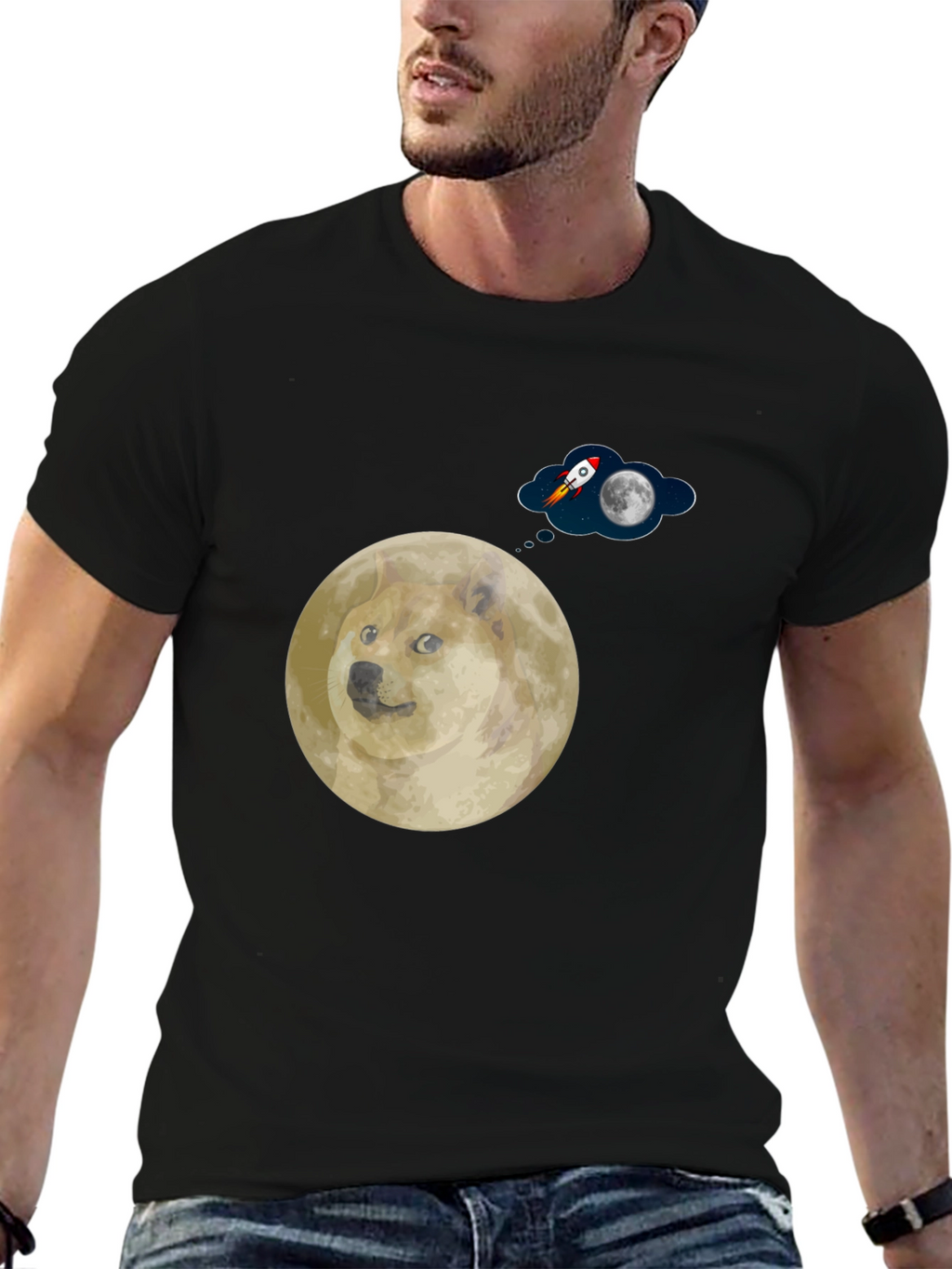 Doge to the Moon Graphic T-Shirt