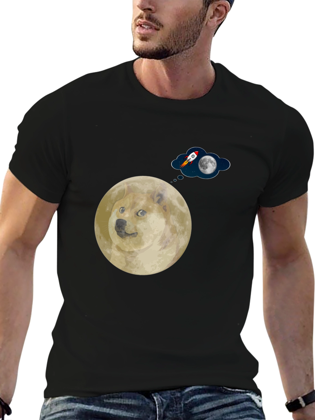 Doge to the Moon Graphic T-Shirt