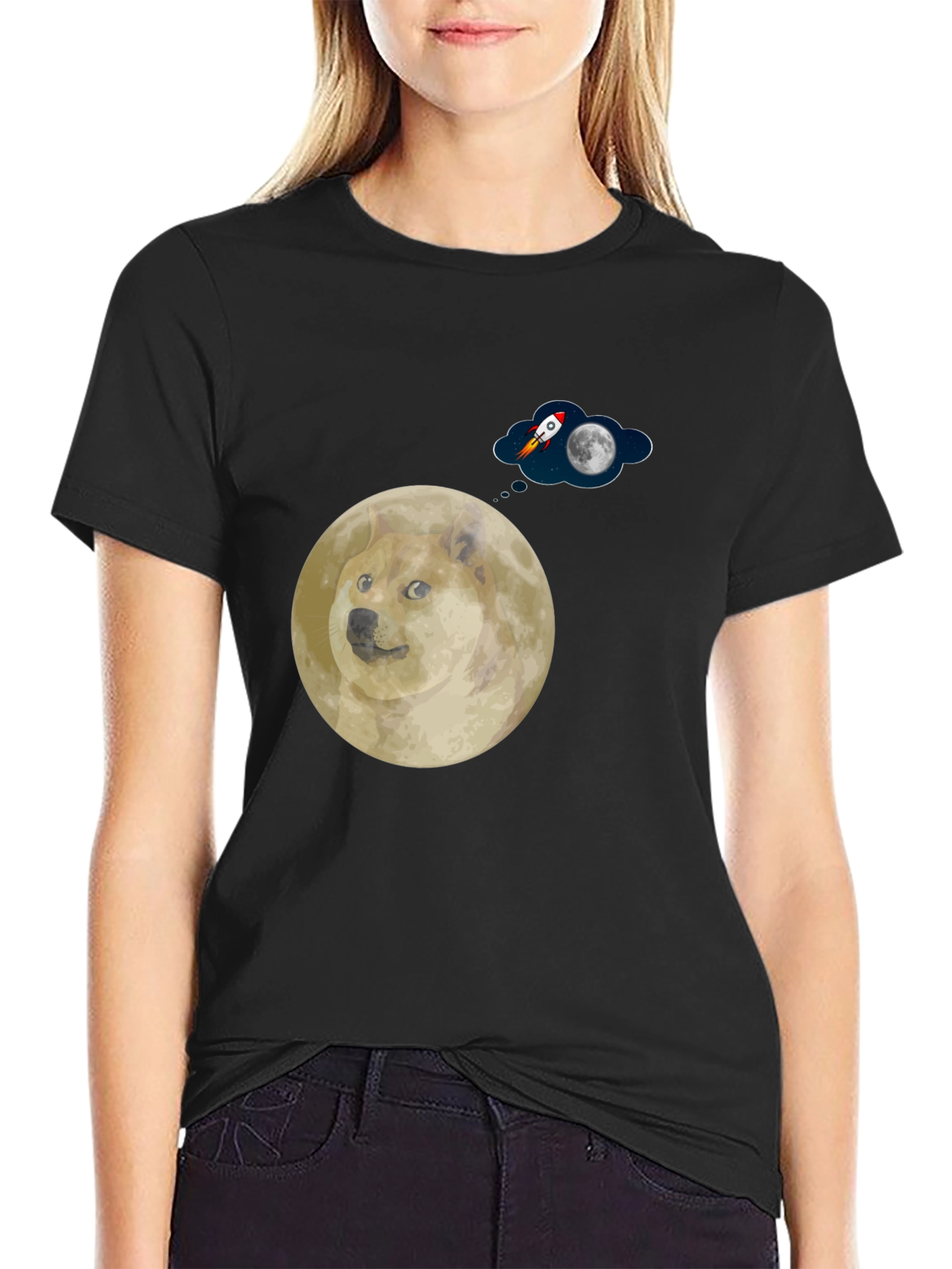 Doge to the Moon Graphic T-Shirt