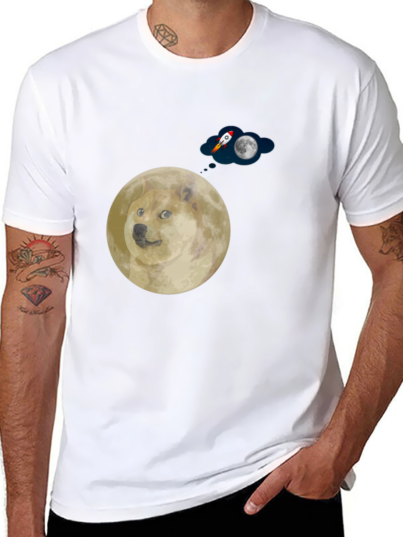 Doge to the Moon Graphic T-Shirt