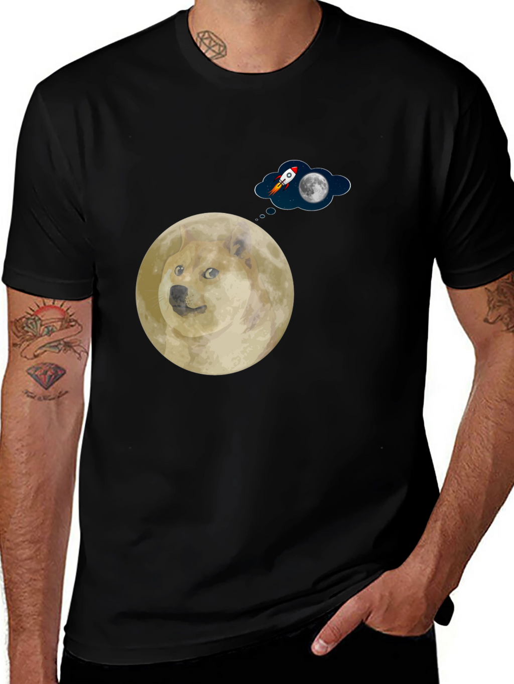 Doge to the Moon Graphic T-Shirt
