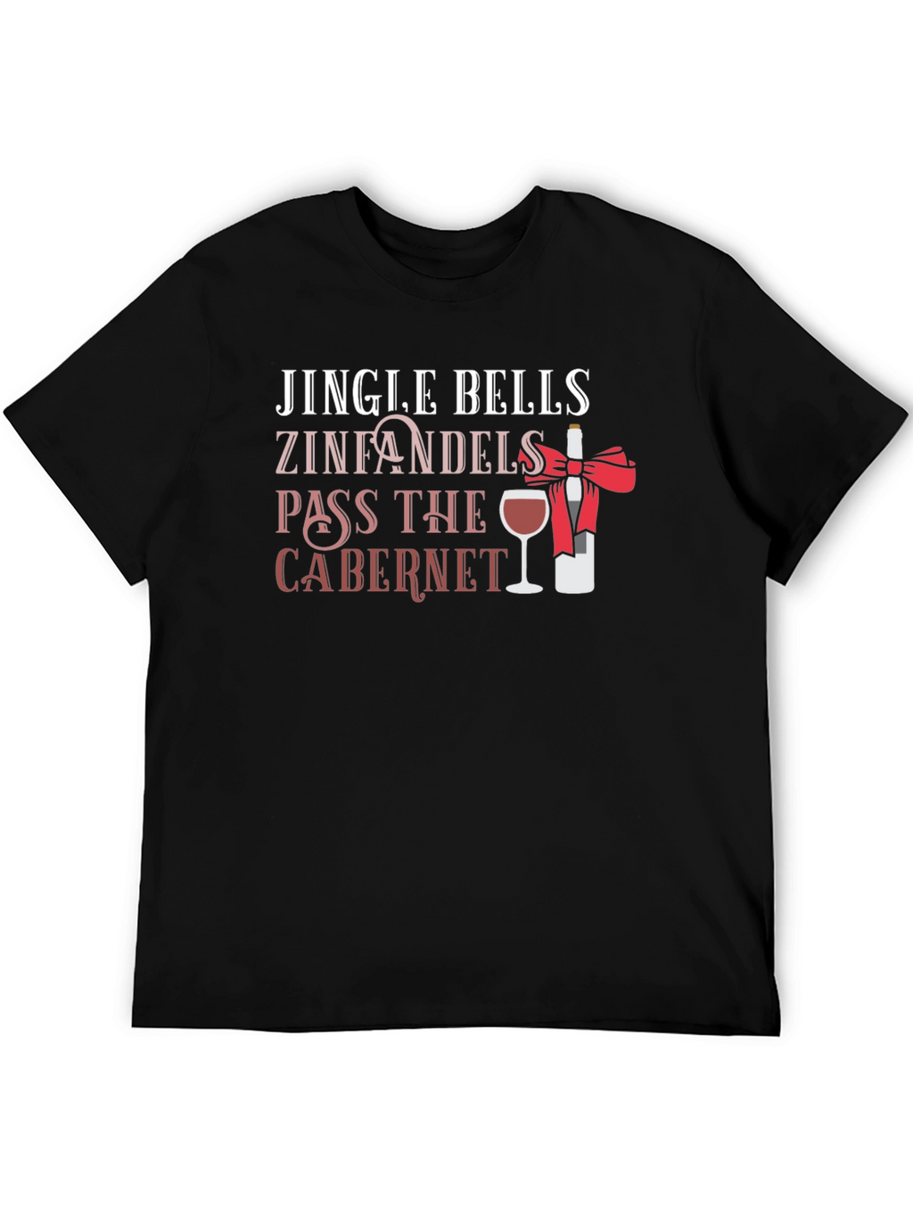 Jingle Bells Wine Christmas Graphic Tee