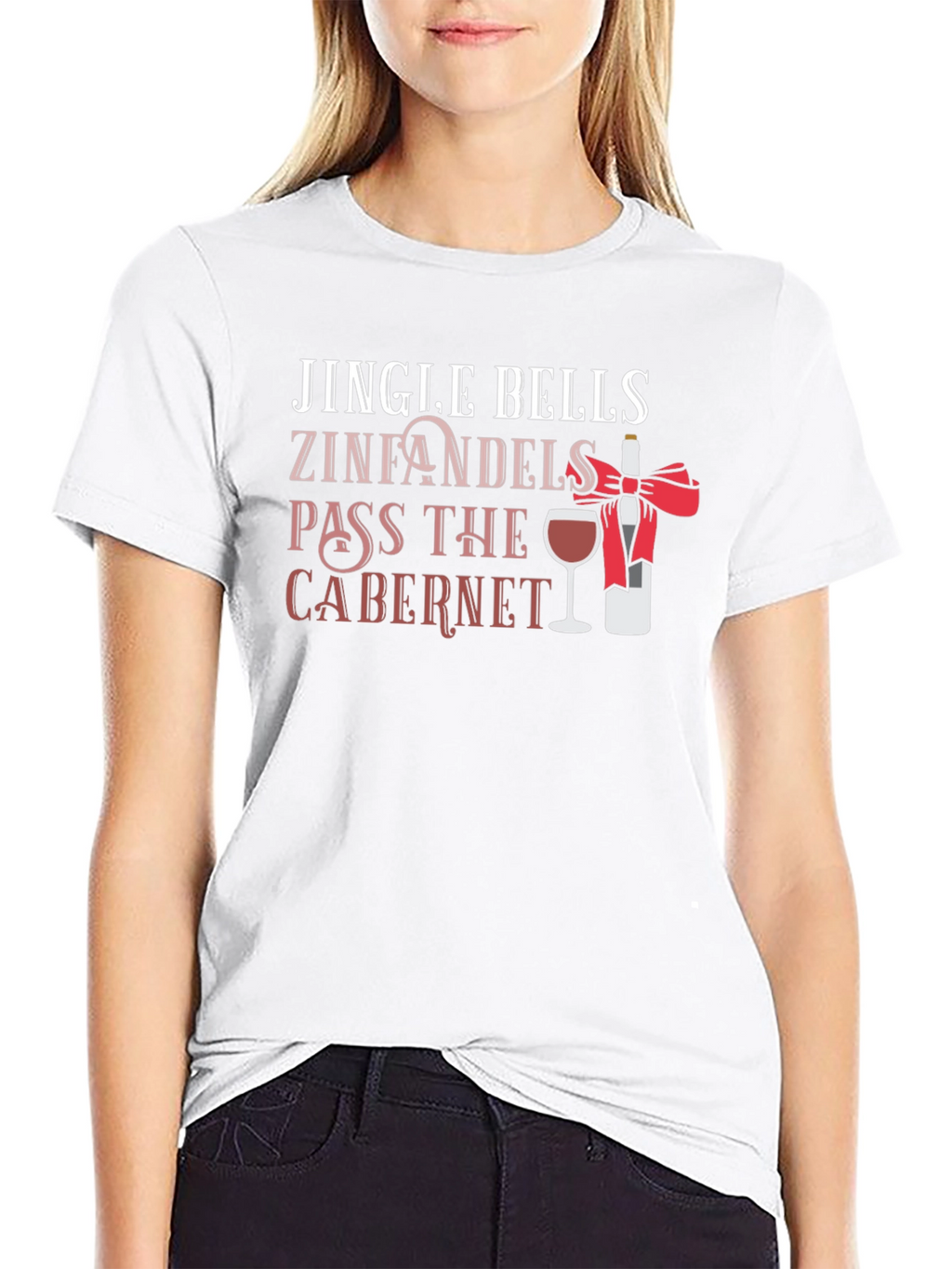 Jingle Bells Wine Christmas Graphic Tee