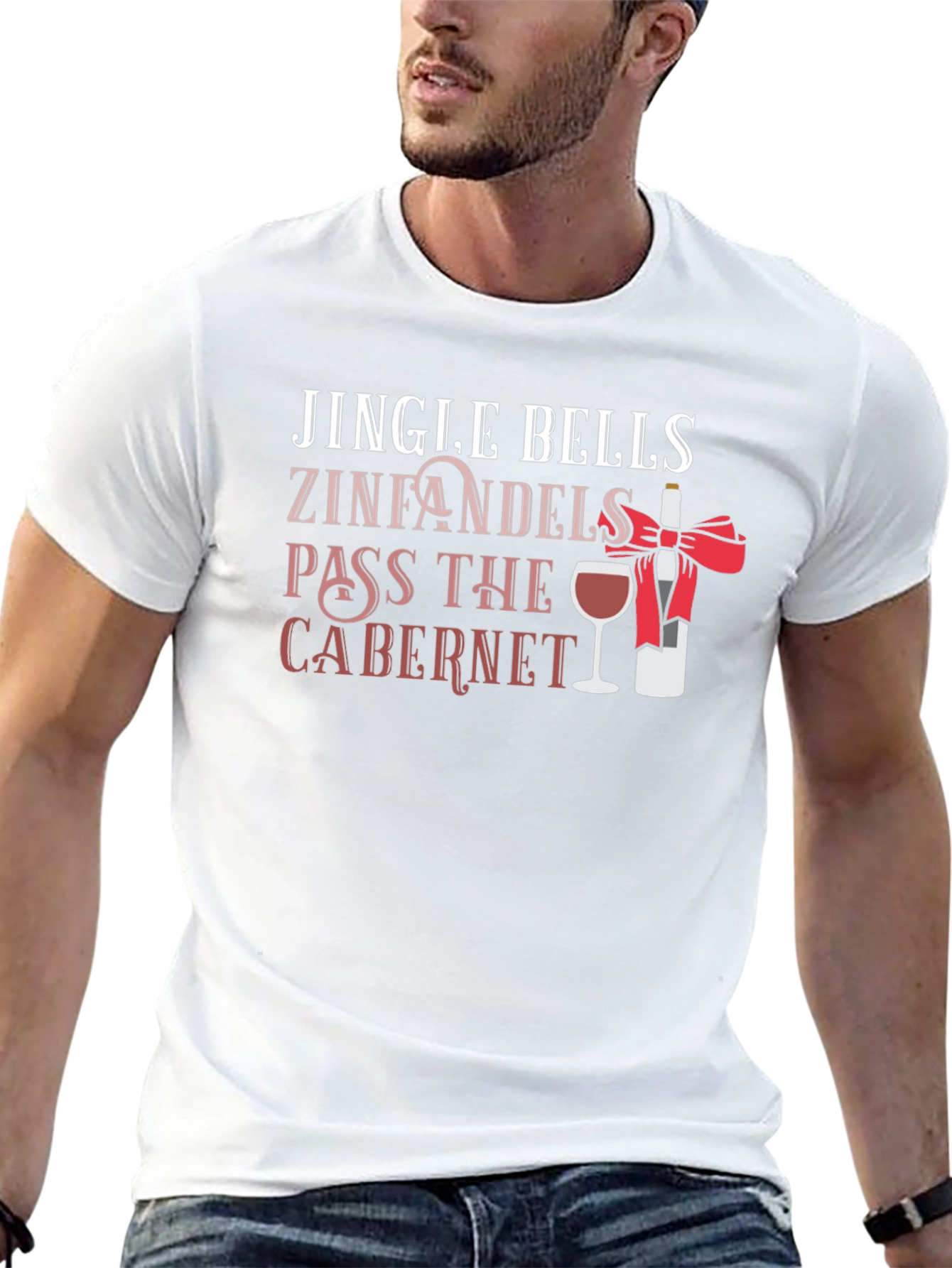 Jingle Bells Wine Christmas Graphic Tee
