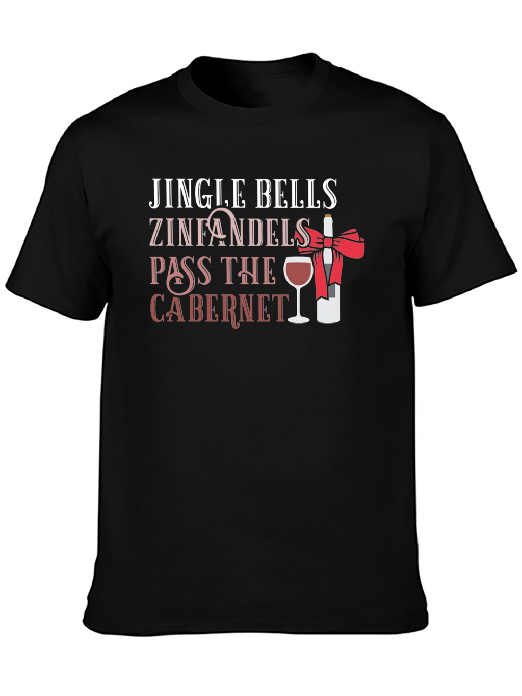 Jingle Bells Wine Christmas Graphic Tee