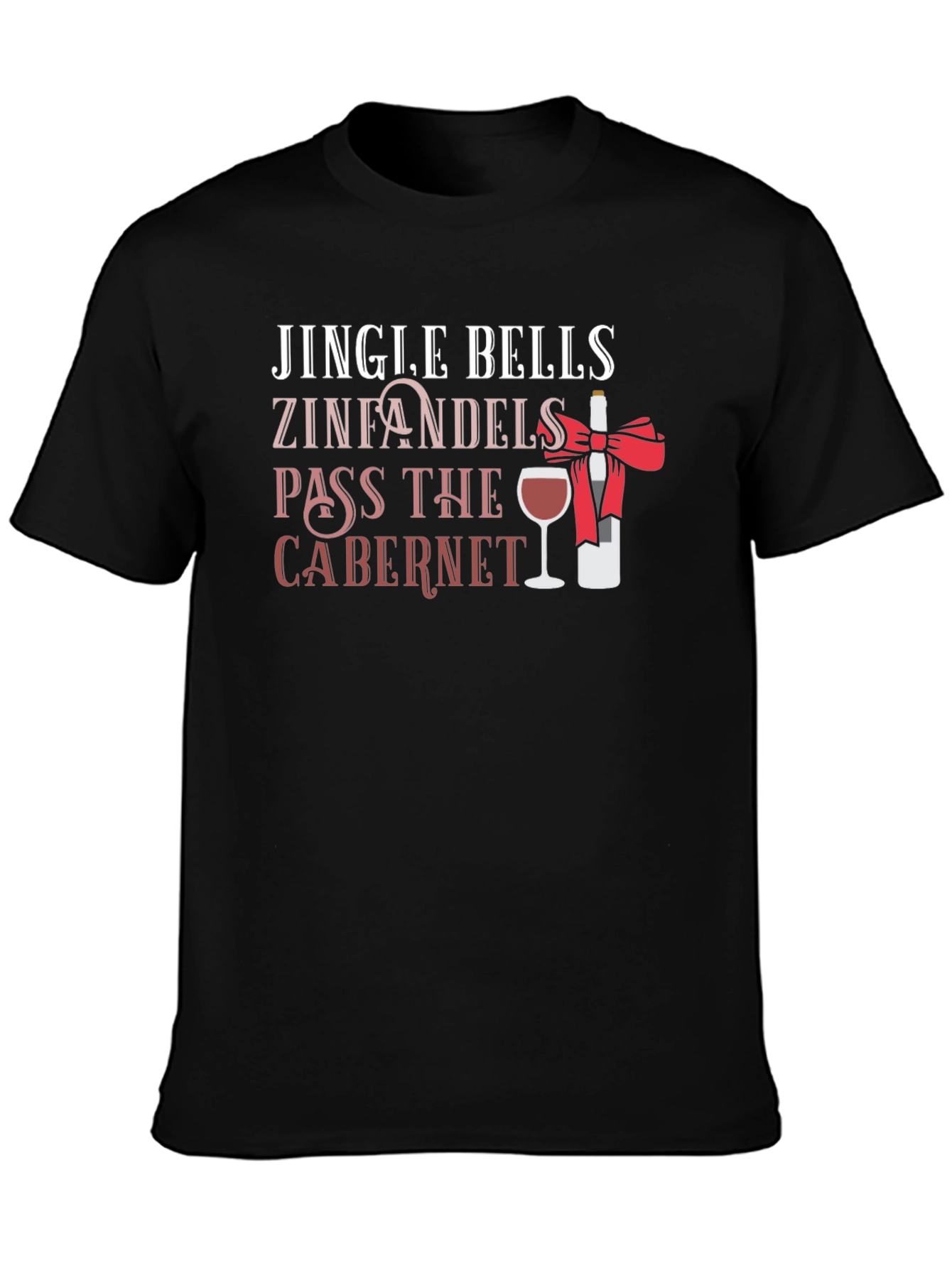 Jingle Bells Wine Christmas Graphic Tee
