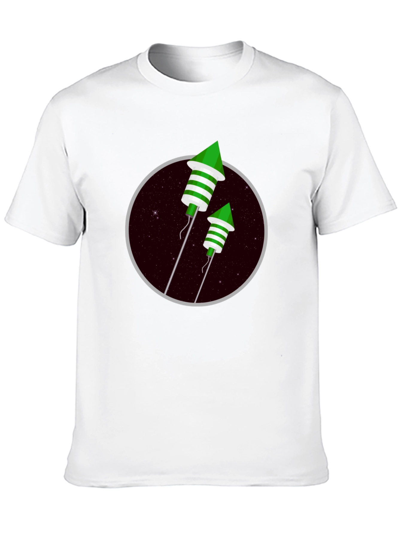 Green Fireworks T-Shirt - Festive Design