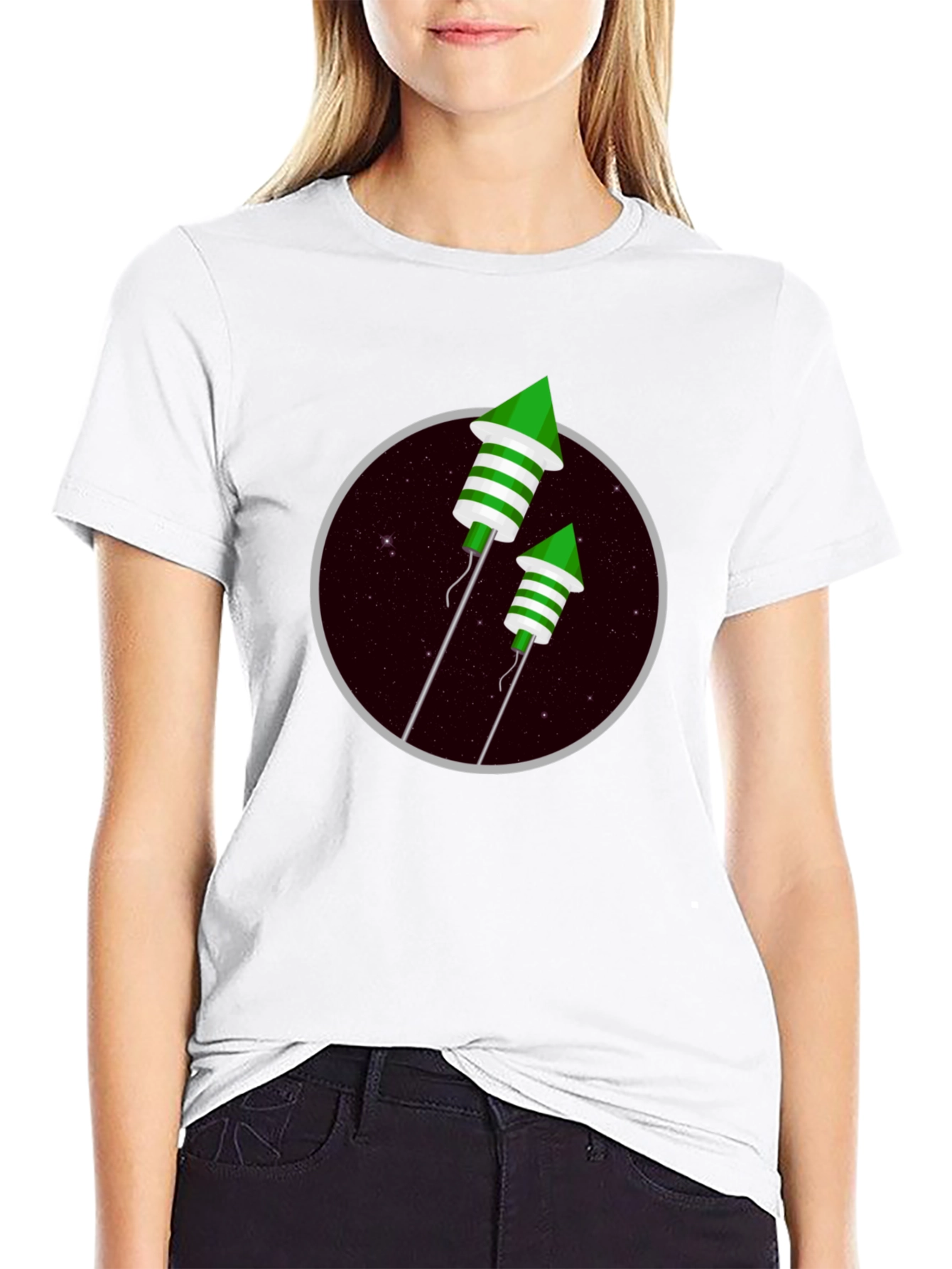 Green Fireworks T-Shirt - Festive Design