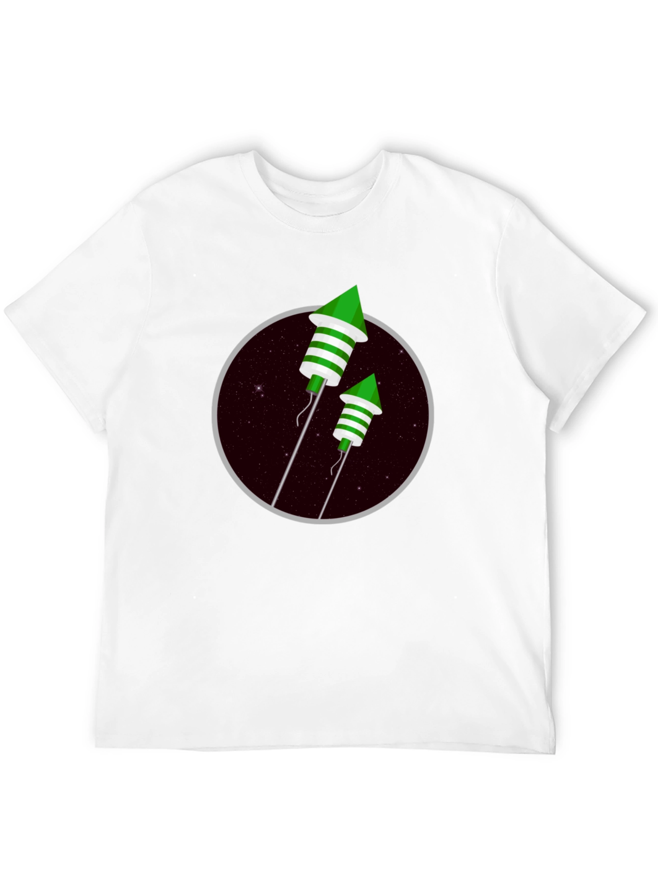 Green Fireworks T-Shirt - Festive Design