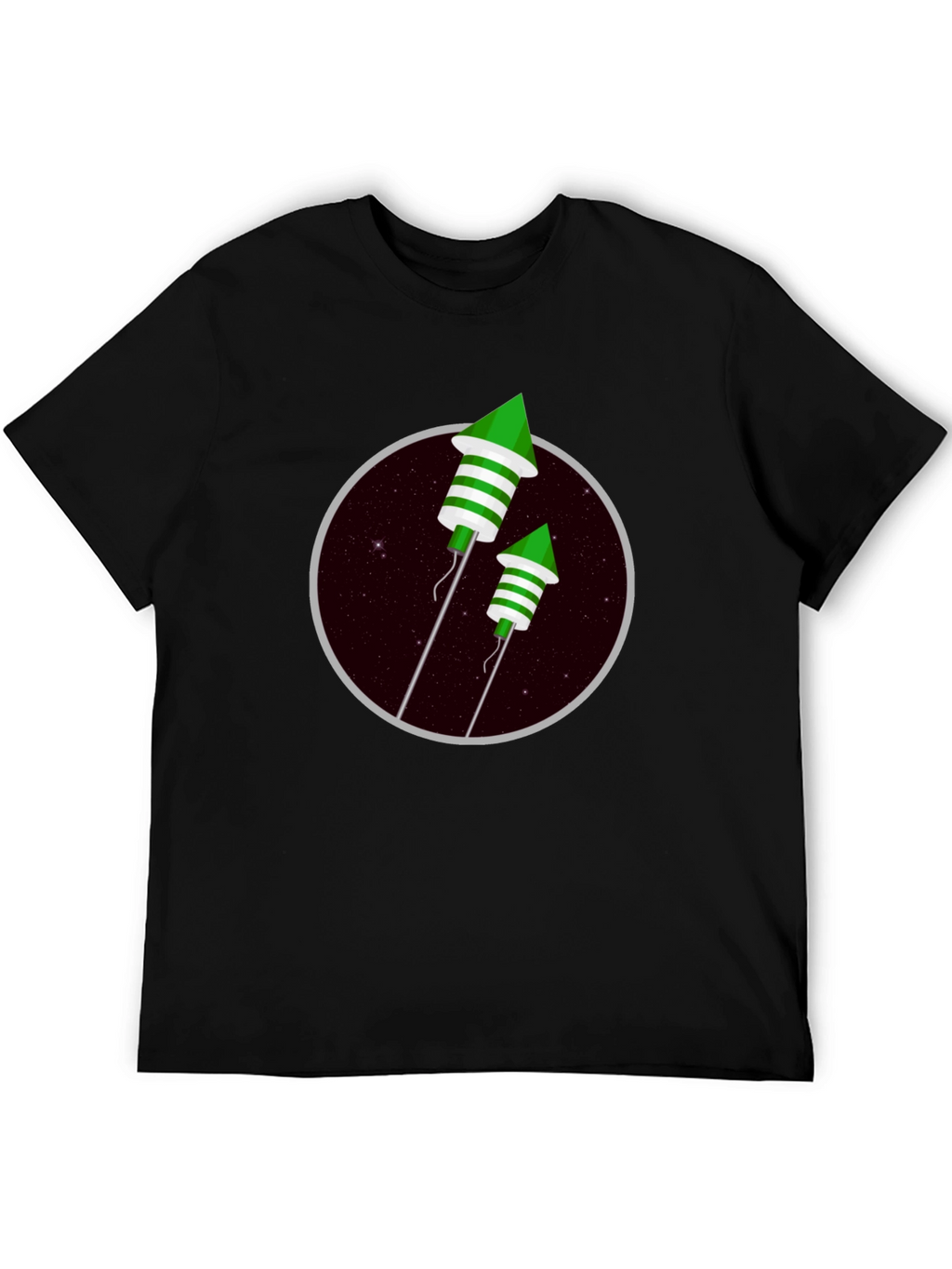 Green Fireworks T-Shirt - Festive Design